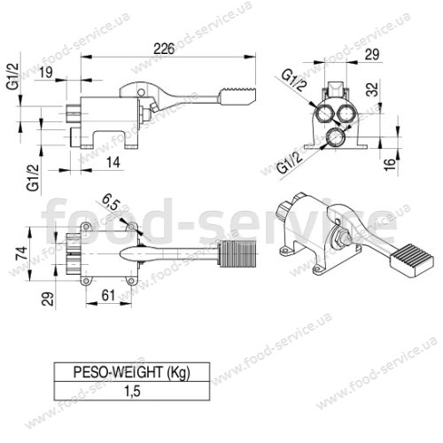 Смеситель педальный Frosty R0902 102